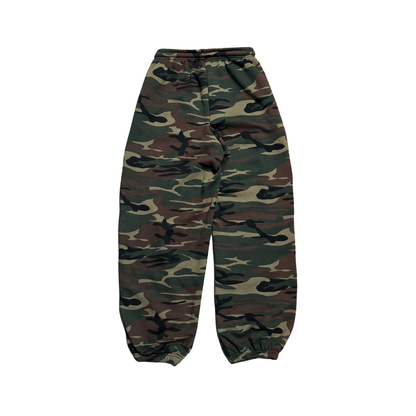 Back view of Third Gen Camo oversized sweatpants.